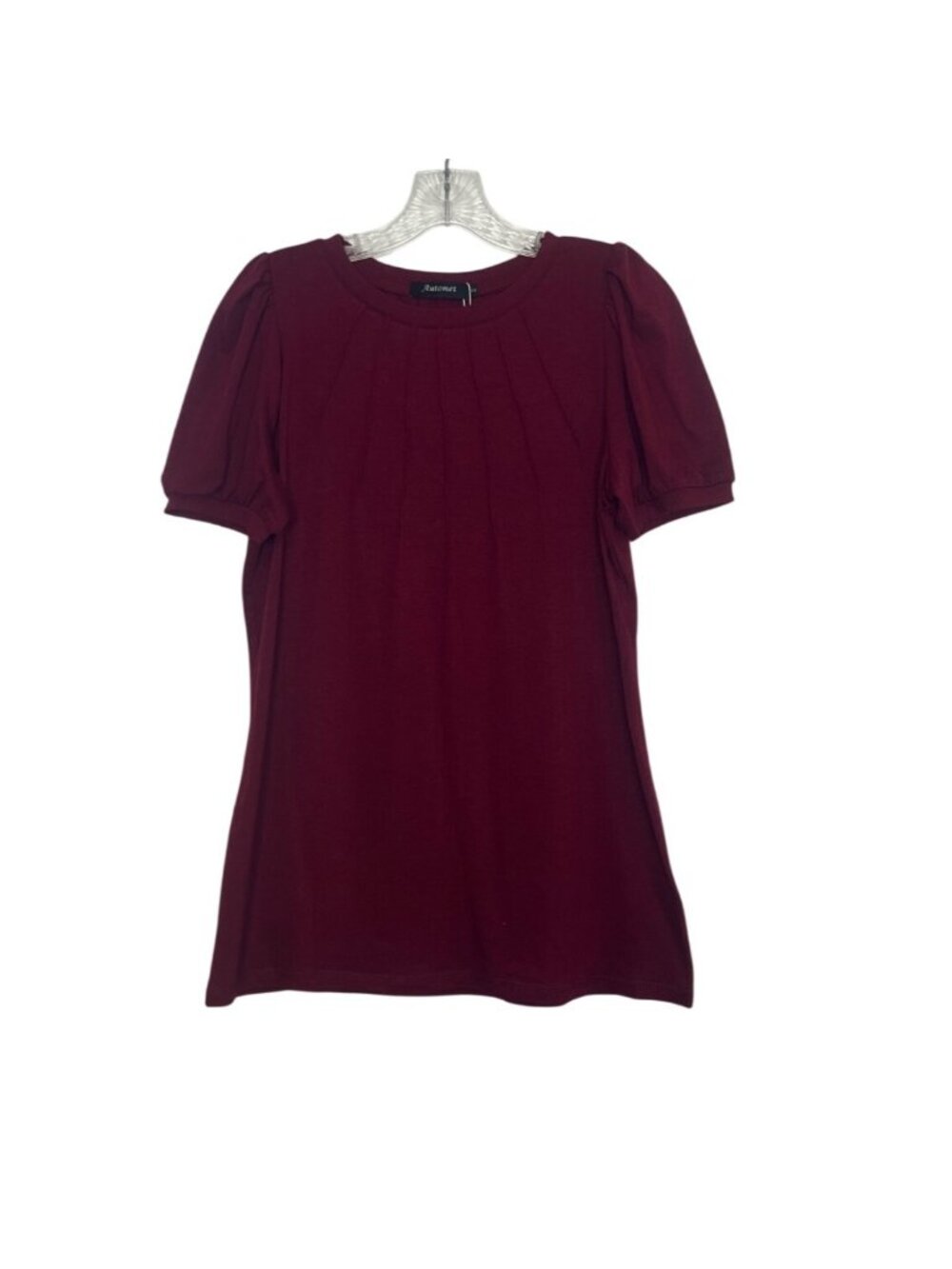 Automet Short Sleeve Top Small Burgundy New WOT Puff Sleeves Summer Casual
